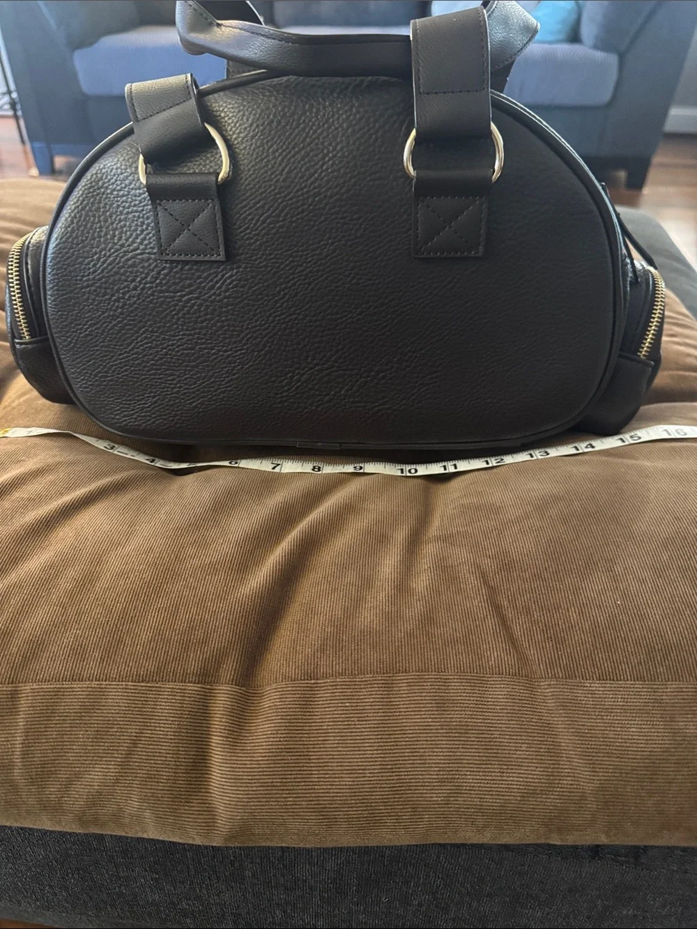 Adorable Juicy Couture Black/Brown Pebble Leather Duffel with Gold Hardware
